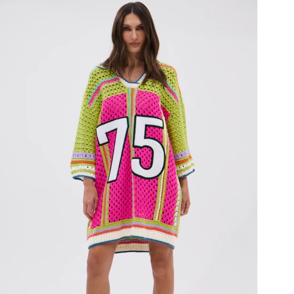 COURTSIDE OR SEASIDE CROCHET JERSEY DRESS - Picture 5 of 11